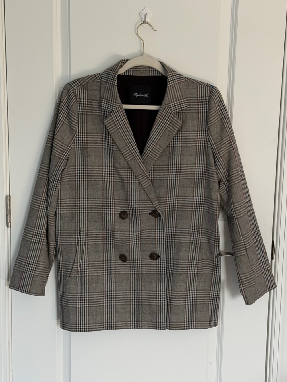 Madewell Menswear Plaid Caldwell Double-Breasted Blazer Size Medium 54572 - Picture 3 of 16